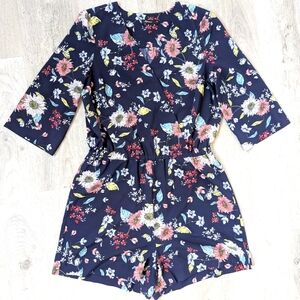 Reitmans Navy Floral Romper Size M
